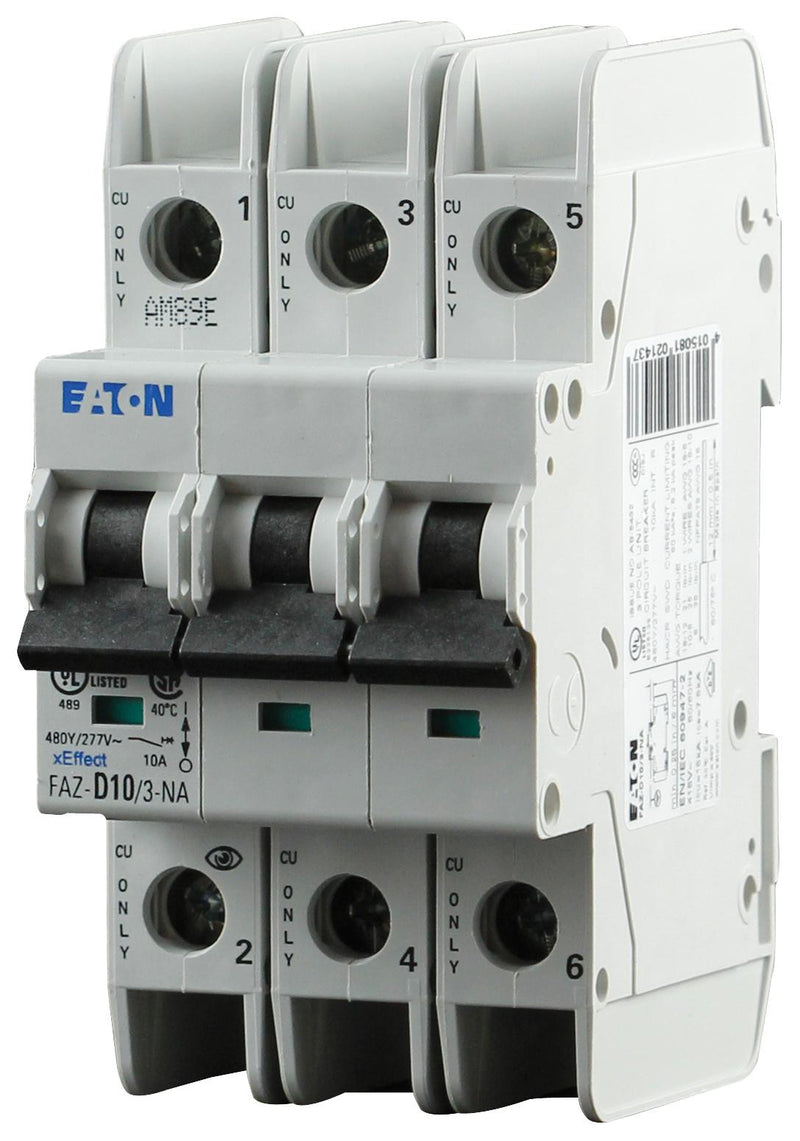 EATON CUTLER HAMMER FAZ-D15/3-NA CIRCUIT BREAKER, THERMAL MAGNETIC, 3P, 15A