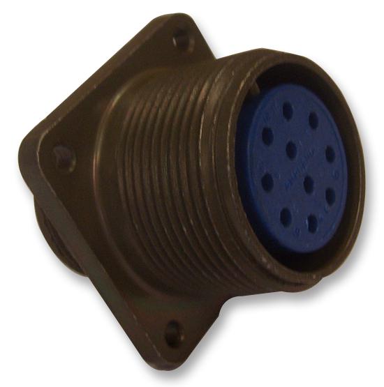 ITT Cannon MS3100R24-22S MS3100R24-22S Circular Connector MIL-DTL-5015 Series Wall Mount Receptacle 4 Contacts Solder Socket Threaded