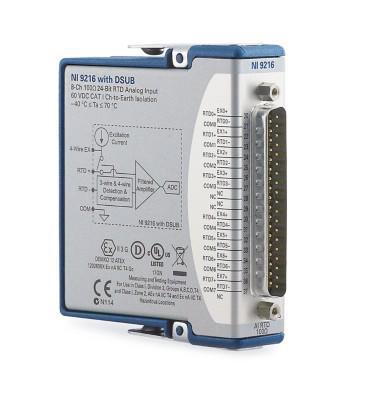 NI 783863-01 Temperature Input Module C Series NI-9216 400 SPS 24 bit 8 CompactDAQ/CompactRIO Dsub