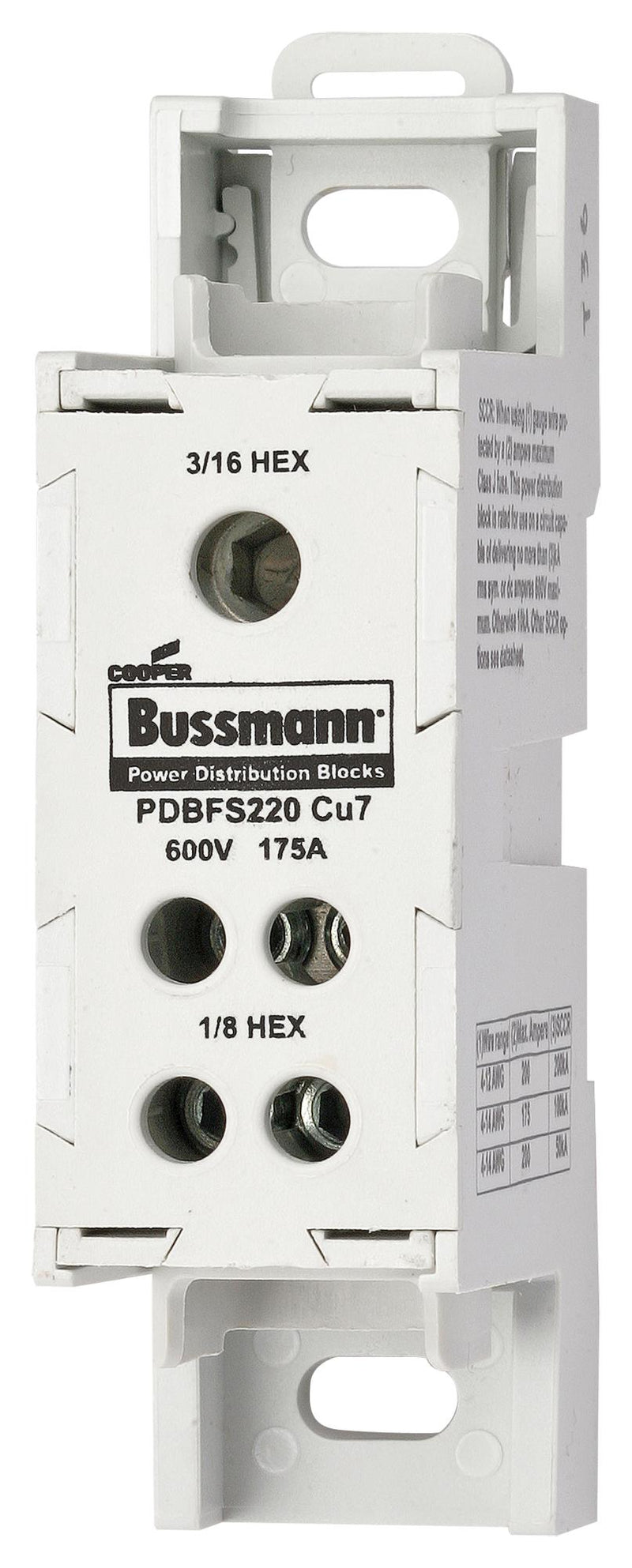 Eaton Bussmann Series PDBFS220 Terminal Block Power Distribution 1POS