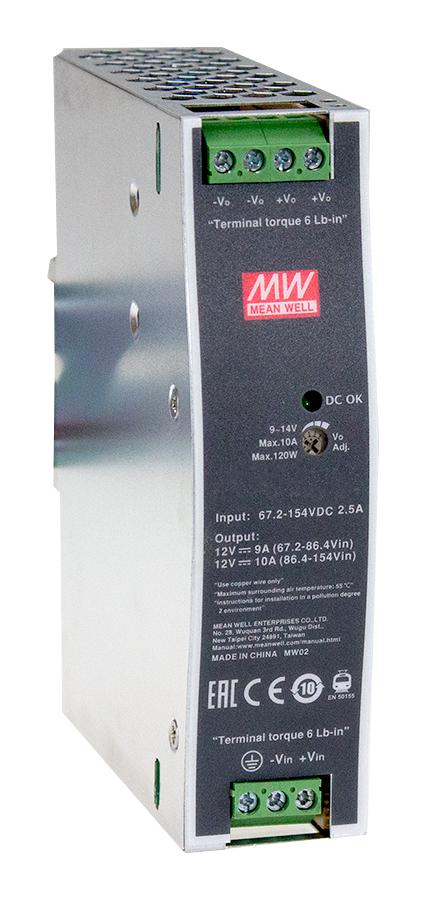 Mean Well DDR-120D-24 DC/DC Converter ITE & Railway 1 Output 120 W 24 V 5 A