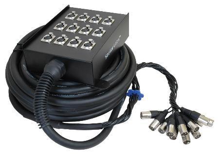 Stellar Labs 555-13872 Cable 3POS XLR PLUG-JACK 12PORT 32FT