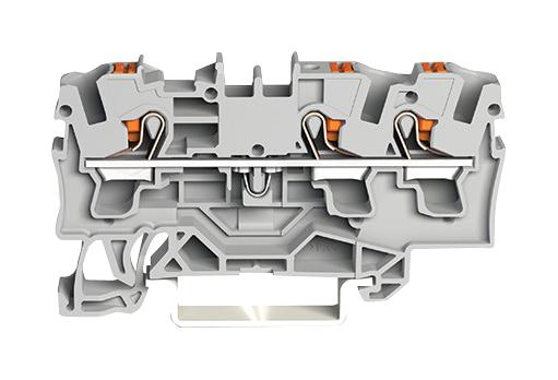 Wago 2204-1301 DIN Rail Mount Terminal Block 3 Ways 20 AWG 10 4 mm&sup2; Clamp 32 A