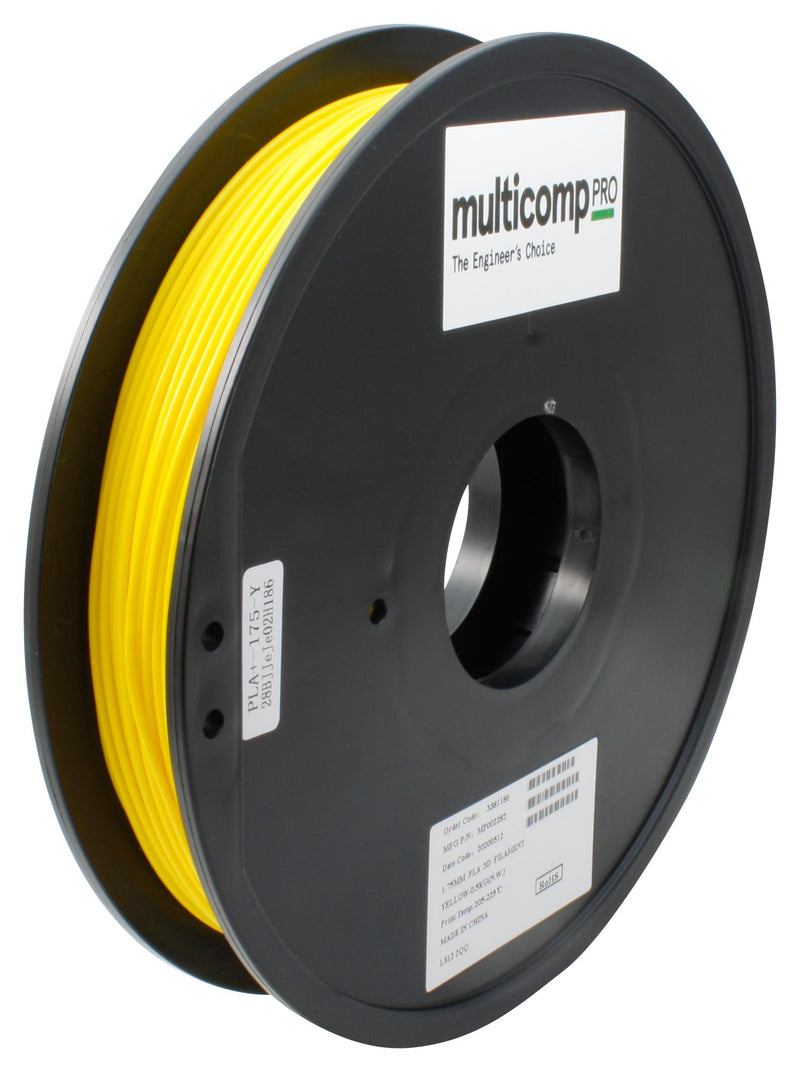 Multicomp PRO MP002282 MP002282 3D Printer Filament 1.75mm Dia Yellow PLA 205 to 225 &Acirc;&deg;C