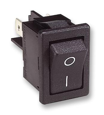 ARCOLECTRIC H8550VBACA Rocker Switch, Non Illuminated, DPST, On-Off, Black, Panel, 10 A