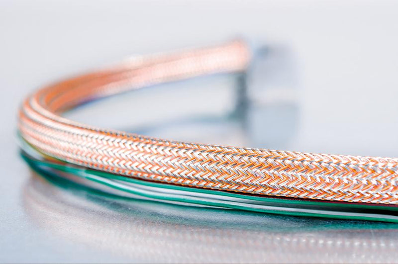 Hellermanntyton HEGEMIP-HY50 HEGEMIP-HY50 Sleeving Braided PE (Polyester) / Tin Plated Copper Orange Silver 50 m 164 ft