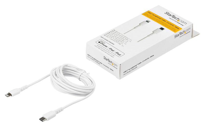 Startech RUSBCLTMM2MW RUSBCLTMM2MW USB Cable Type C Plug to Lightning 2 m 6.6 ft 2.0 White New