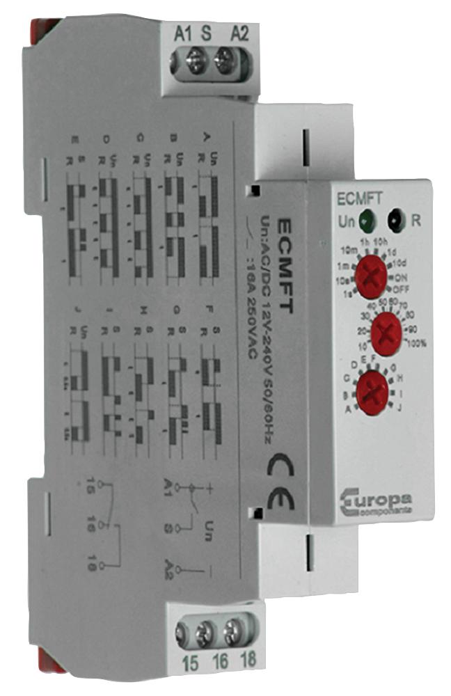 Europa Ecmft ECMFT Time Delay Relay 24 V 0.1 s 240 h Spdt 16 A