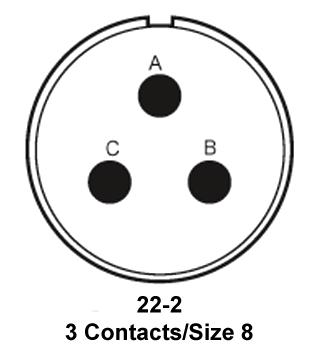 ITT Cannon MS3102E22-2PZ MS3102E22-2PZ Circular Connector MIL-DTL-5015 Series Box Mount Receptacle 3 Contacts Solder Pin Threaded