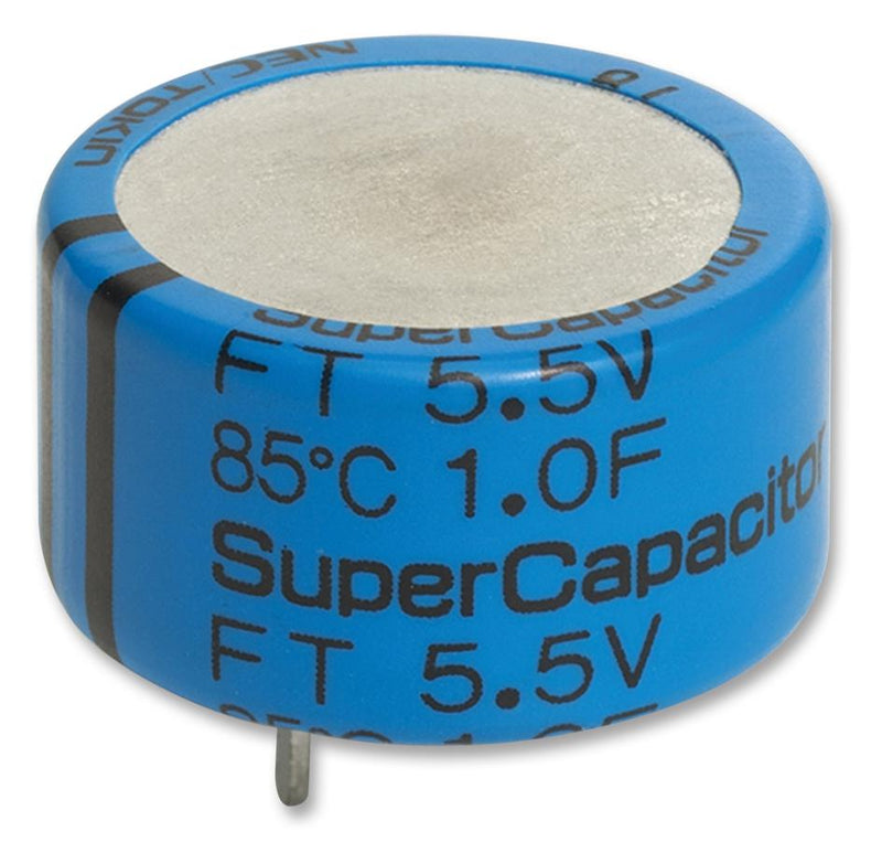 KEMET FT0H105ZF Supercapacitor, EDLC, 1 F, 5.5 V, Radial Leaded, FT Series, +80%, -20%