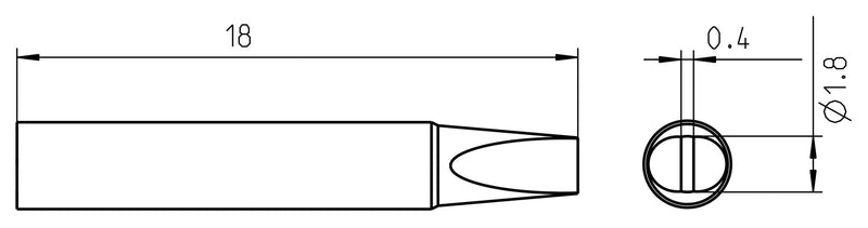 Weller RTM 018 S Soldering TIP Chisel 1.8MM