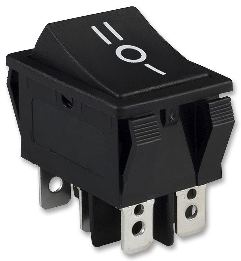 E-SWITCH R5DBLKBLKCF0 Switch Rocker Dpdt 15A 125VAC Black