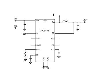 Monolithic Power Systems (MPS) MPQ9843GLE-5-AEC1-P MPQ9843GLE-5-AEC1-P DC-DC Switching Synchronous Buck Regulator AEC-Q100 3.3-36 V in 5 V/3 A out 2.5MHz WFQFN-16