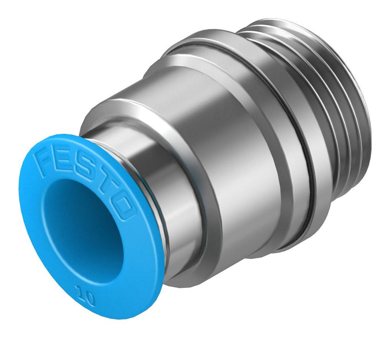 Festo QS-G3/8-10-I Pneumatic Fitting Push-In G3/8 14 bar 10 mm Brass QS