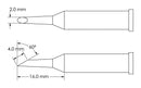 Metcal GT4-HF6020S Soldering Tip Hoof/60&deg; Bevel 2 x 16.6 mm Station