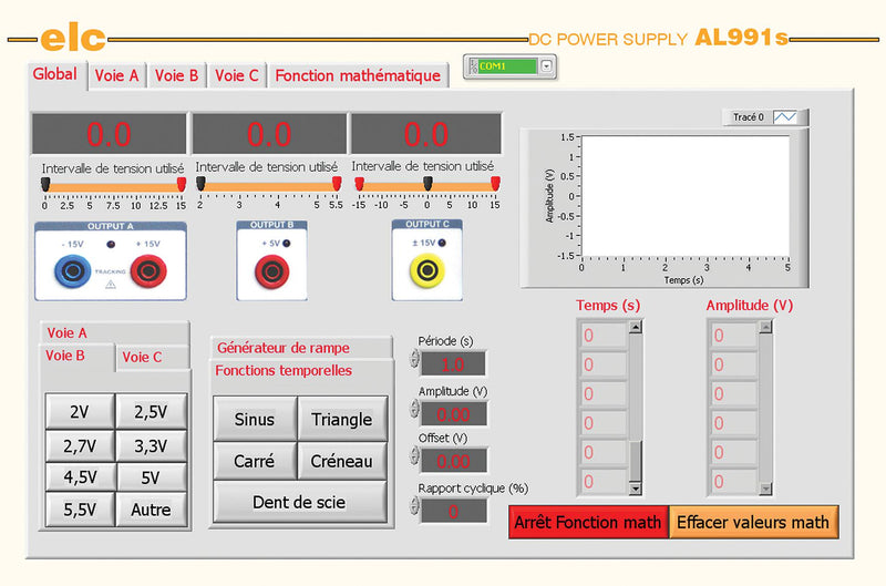 ELC AL991S Bench Power Supply Adjustable 3 Output -15 V 15 1 A