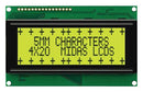 MIDAS MC42005A6W-SPTLY-V2 Alphanumeric LCD, 20 x 4, Black on Yellow / Green, 5V, Parallel, English, Japanese, Transflective