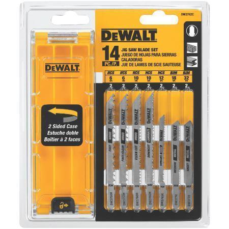 Dewalt DW3742C 14 Piece JIG SAW Blade SET T-SHANK With Case 13T3190