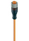 Lumberg Automation RKT 4-3-06/2 M RKT M Sensor Cable Orange PVC M12 Receptacle Free End 3 Positions 2 m 6.6 ft