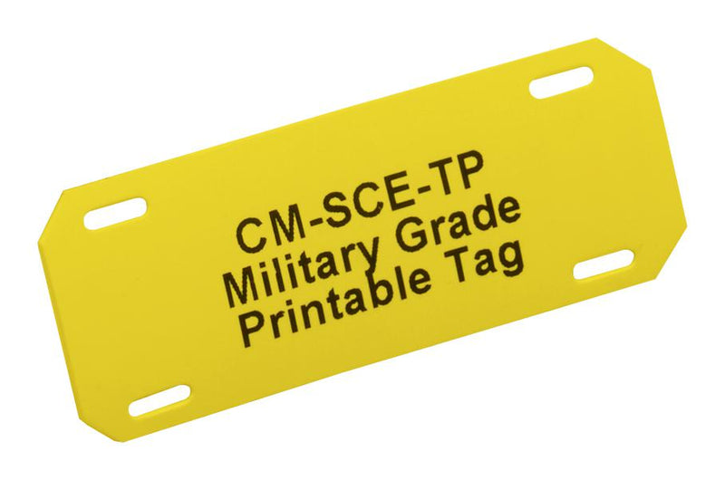 Raychem - TE Connectivity CM-SCE-TP-1/2-6H-4 Wire Marker Tie On Printable Plate Blank Yellow 12.7mm x 50.8mm