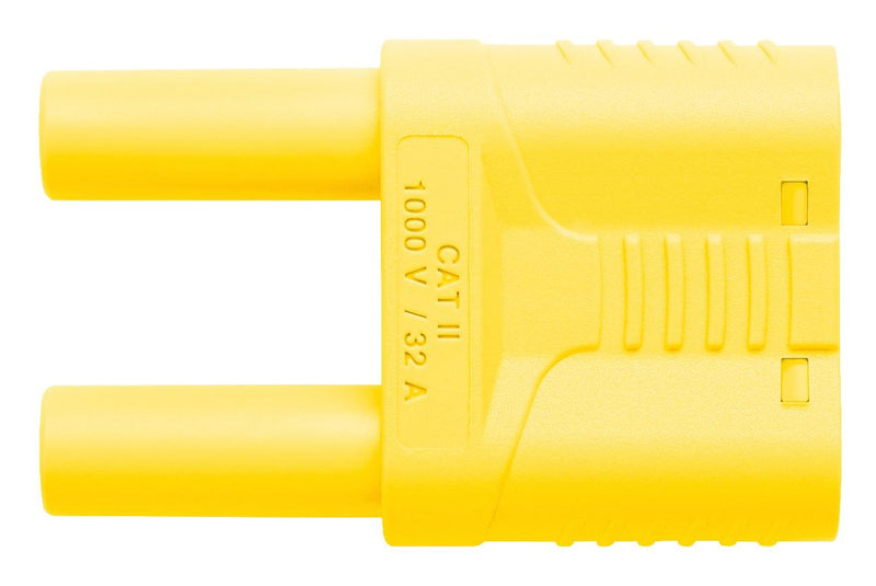 Schutzinger SKURZ 6100 / 19-4 IG 2MB NI GE Banana Test Connector Plug Cable Mount 32 A 1 kV Nickel Plated Contacts Yellow