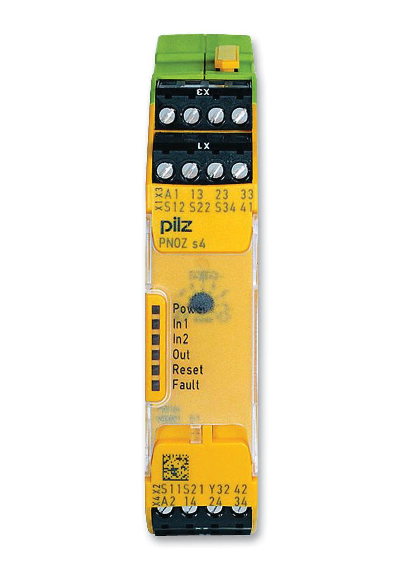 Pilz 751104 Safety Relay 24 VDC 3PST-NO Pnoz s4 DIN Rail 6 A Spring Clamp