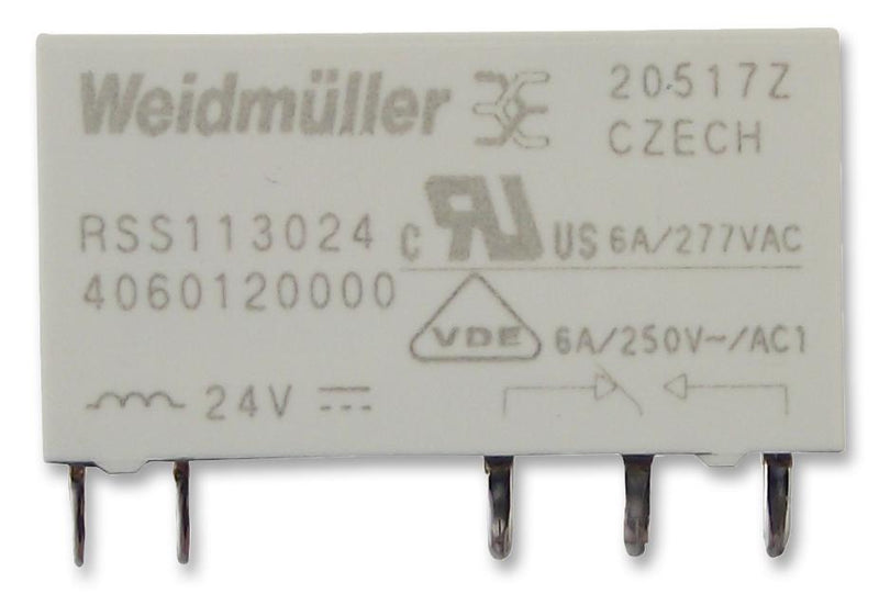 Weidmuller 1454430000 1454430000 Power Relay Spdt 24 VDC 6 A Termseries Through Hole Non Latching