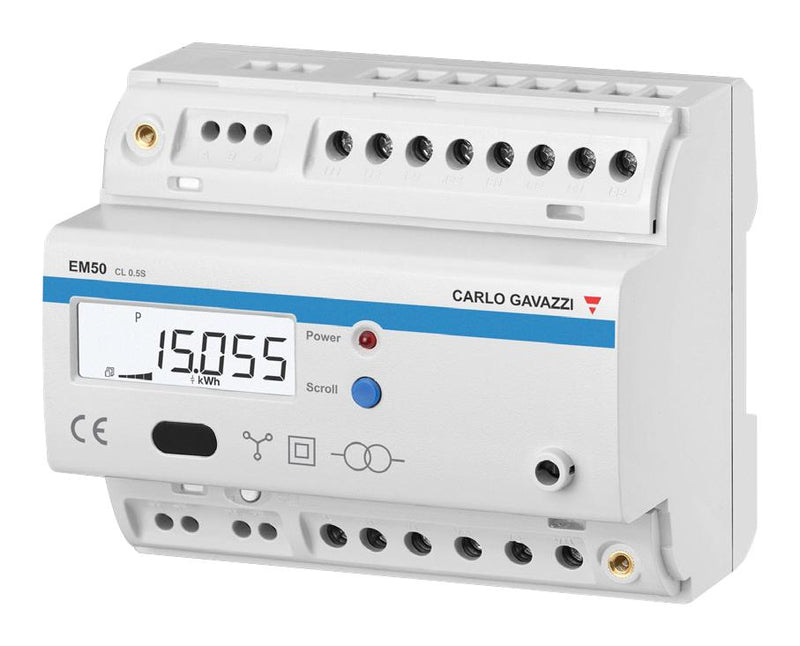 Carlo Gavazzi EM50DINRG53HRSX EM50DINRG53HRSX Energy Meter 1/2/3-PHASE DIN Rail New