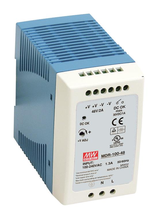 Mean Well MDR-100-48 AC/DC DIN Rail Power Supply (PSU) ITE 1 Output 96 W 48 V 2 A