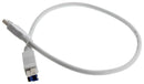 L-COM U3A00060-05M USB Cable 3.0 A PLUG-B Plug WHT 19.7"