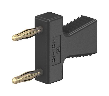 Staubli 63.9354-21 Test Connector Jumper Double 2MM Plugs Single Jack Gold Plated Black 23AH8769