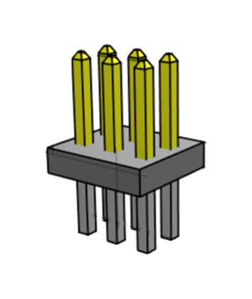 Samtec FTS-103-01-F-D . Pin Header Wire-to-Board 1.27 mm 2 Rows 6 Contacts Through Hole Straight FTS Series