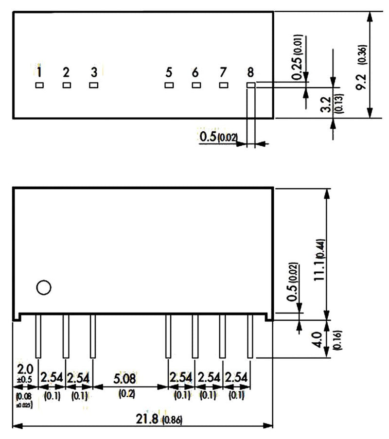 Traco Power TMR 3-1223 TMR 3-1223 Isolated Through Hole DC/DC Converter ITE 2:1 3 W 2 Output 15 V 100 mA