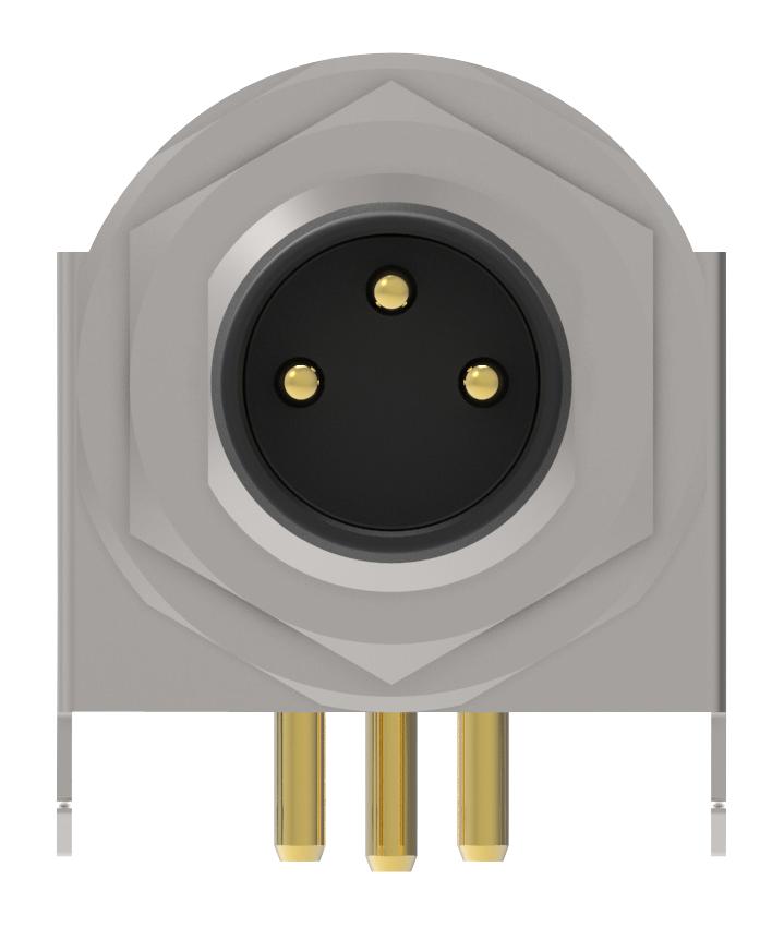 TE Connectivity 2-2172093-2 Sensor Connector M8 Male 3 Positions PCB Pin Right Angle Panel Mount