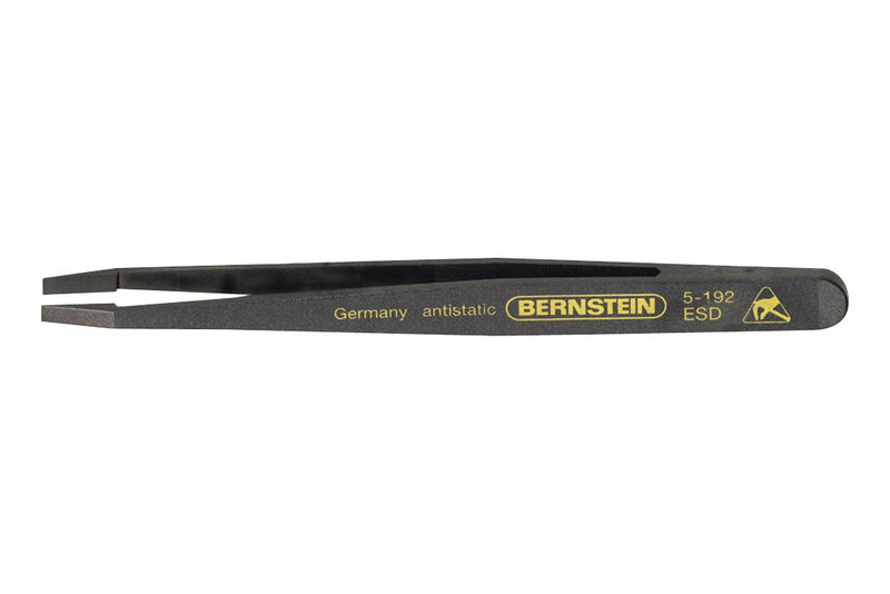 Bernstein Werkzeugfabrik 5-192 Tweezer ESD Straight Flat Plastic 120 mm Length