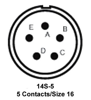 ITT Cannon MS3106R14S-5PF16 MS3106R14S-5PF16 Circular Connector MIL-DTL-5015 Series Straight Plug 5 Contacts Solder Pin Threaded 14S-5