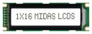 Midas MC11606C6WR-FPTLW Alphanumeric LCD 16 x 1 Black on White 5V Parallel Cyrillic Transflective