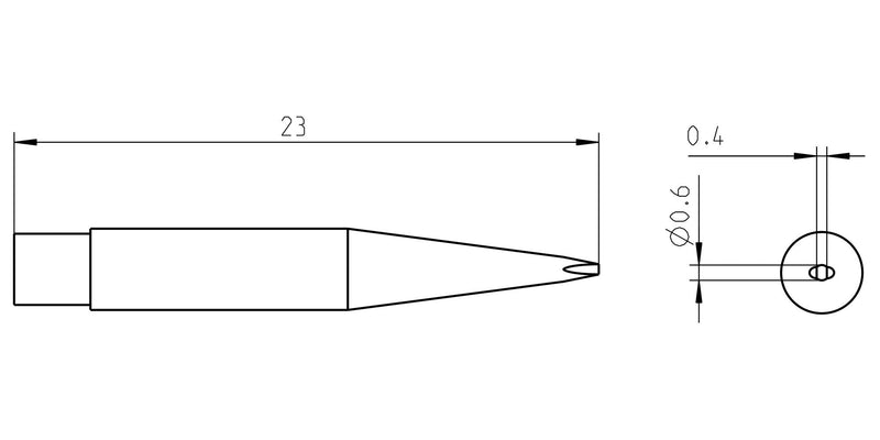 Weller T0050108399 Soldering Tip Chisel 0.6 mm Rtms Smart Micro Series New