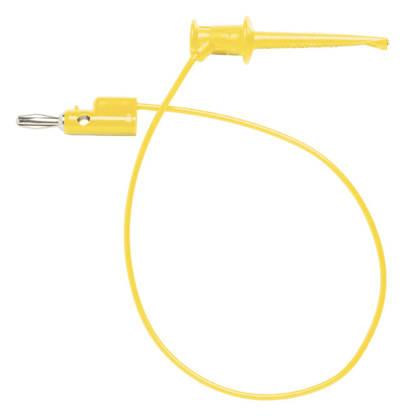 Pomona 3782-12-4 Test Lead Minigrabber Hook Clip 4mm Stackable Banana Plug 60 VDC 5 A Yellow 305 mm