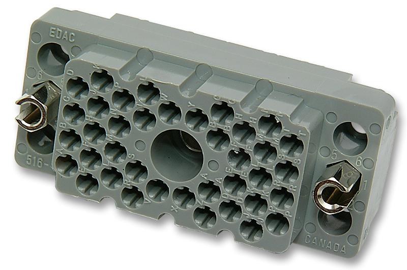 EDAC 516-020-000-402 Connector Housing, Grey, Locknut & Polarizing Hardware, 516 Series, Receptacle, 20 Ways, 3.81 mm