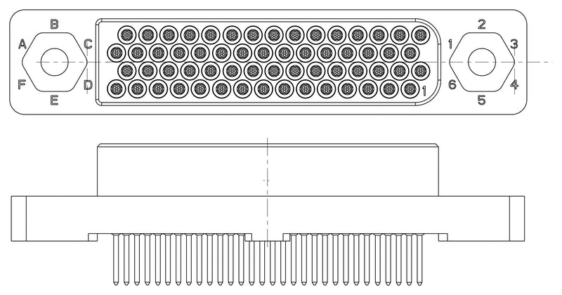 Amphenol Aerospace HDB-M4-060M242X HDB-M4-060M242X Rect Power Conn Rcpt 60POS 4ROW