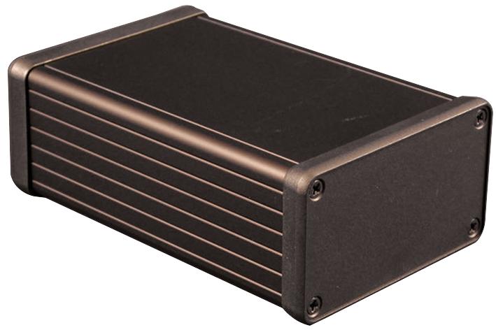 HAMMOND 1455K1202BK IP54 1455 Series Black Extruded Aluminium Instrument Enclosure - 120x78x43mm