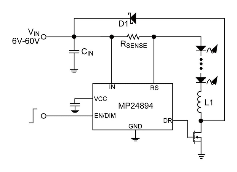 Monolithic Power Systems (MPS) MP24894GJ-P LED Driver 1 Output Buck 6 V to 60 Input MHz TSOT-6