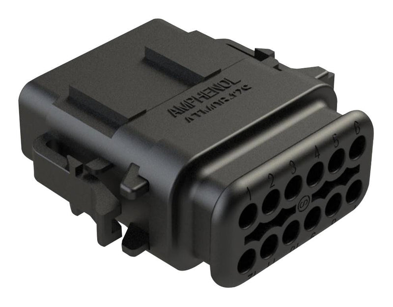 AMPHENOL SINE/TUCHEL ATM06-12SB PLUG HOUSING, 12POS, THERMOPLASTIC, BLK