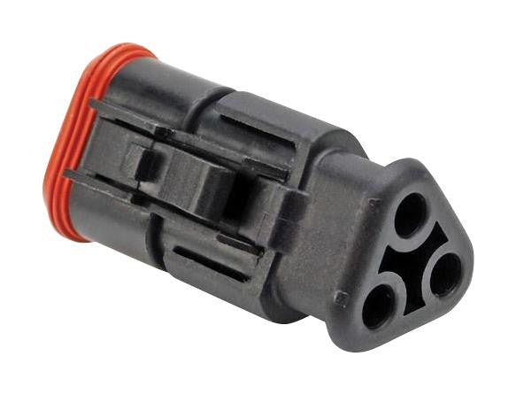 AMPHENOL SINE/TUCHEL AT06-3S-SR01BLK PLUG HOUSING, 3POS, THERMOPLASTIC, BLK