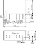 Traco Power TMR 1-2423 Isolated Through Hole DC/DC Converter ITE 2:1 1 W 2 Output 15 V 33 mA