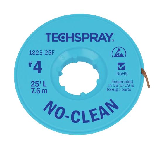 Techspray 1823-25F Desoldering Braid 25FT X 2.5MM Copper