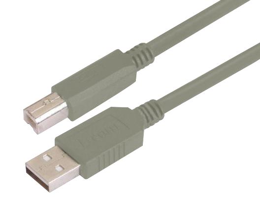 L-COM ECUSBAB-2M USB Cable Type A Plug to B 2 m 6.6 ft 2.0 Grey New