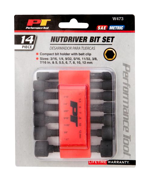 Performance Tools W473 14PC Nutdriver BIT SET 28AH0344