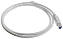 L-COM U3A00060-1M USB Cable 3.0 A PLUG-B Plug WHT 3.3FT